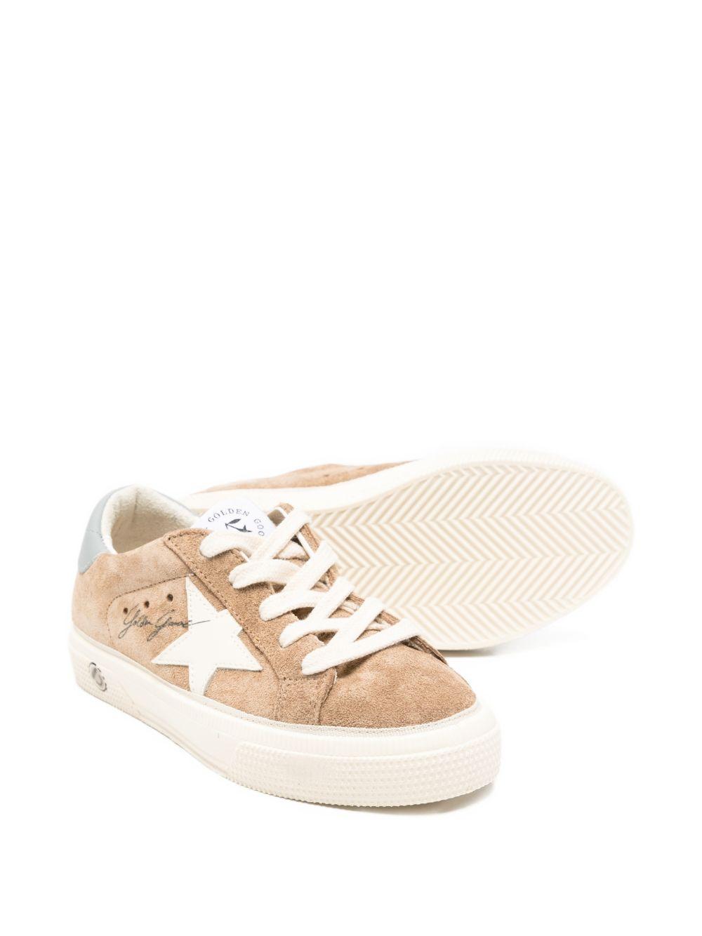 Sneakers per bambino Golden Goose Kids marrone con stelle sui lati S06BSNL00004 064 GOLDEN GOOSE KIDS 
