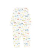 Tutina per neonato Petit Bateau bianca con stampa di auto all-over A0FRH 01 PETIT BATEAU KIDS 