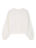 Maglione per bambina Billieblush bianco con lavorazione in maglia U22164 105 BILLIEBLUSH KIDS 