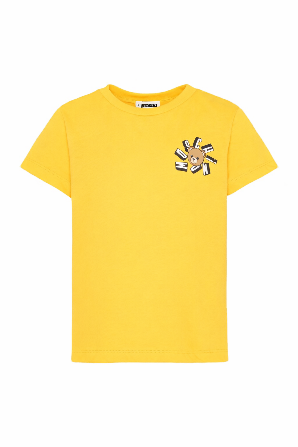 T-shirt per bambini Moschino Kids gialla con dettaglio Teddy Bear HUM05OLAA03 50577 MOSCHINO KIDS 