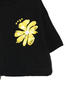 T-shirt per bambina MSGM Kids nera con orlo con coulisse S6MSJGTH106 110 MSGM KIDS 