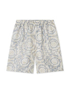 Shorts per bambino Versace Kids grigio con stampa barocca 10182681A11195 5E340 VERSACE KIDS 