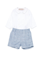 Set t-shirt e short per neonato La Stupenderia blu con colletto tondo 1CBCT11 Z29 LA STUPENDERIA 