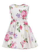 Abito per bambina Monnalisa bianco con stampa a fiori 11G908 7621 0099 MONNALISA KIDS 