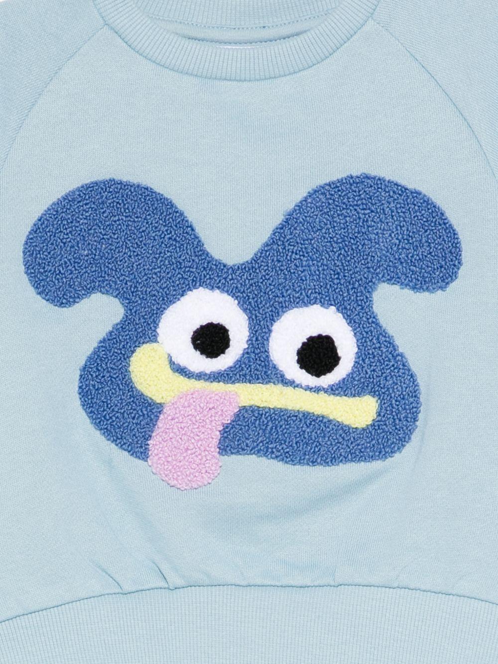 Felpa per neonato Molo blu con stampa ricamata 6S26J203 5614 MOLO KIDS 