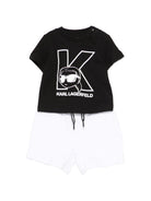 Completo per neonato Karl Lagerfeld Kids nero con stampa grafica Z31074 10P KARL LAGERFELD KIDS 