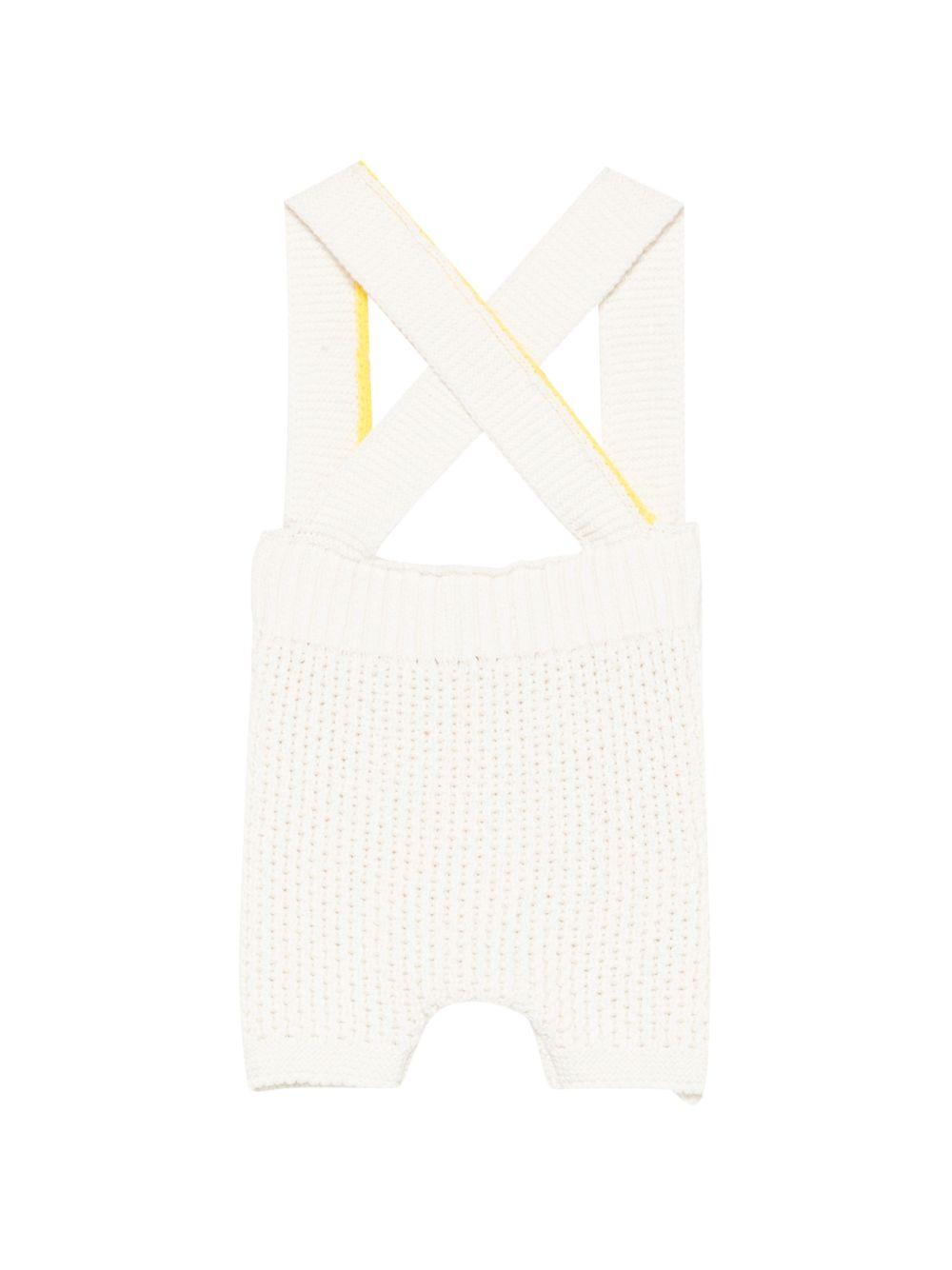 Tutina per neonati Gensami bianca con dettaglio fiocco sul davanti SUSP-CROCHET-CO OFF WHITE GENSAMI 