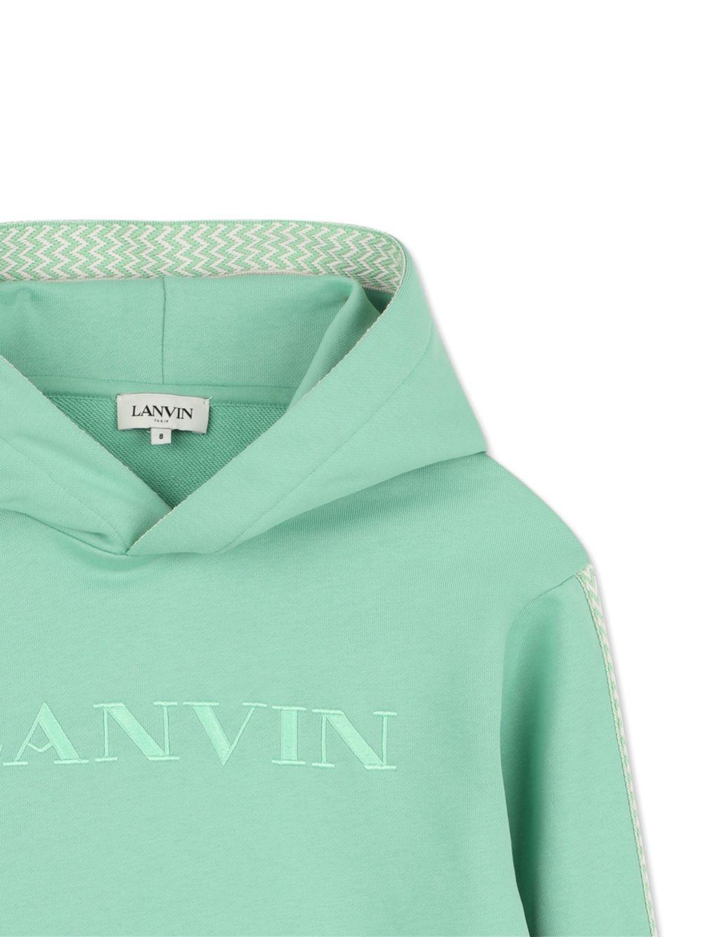 Felpa per bambino Lanvin Enfant verde con cappuccio N30349 68N LANVIN KIDS 