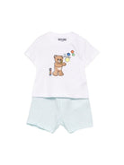Set t-shirt e shorts per neonati Moschino Kids multicolore con stampa Teddy Bear MUG01SLZE10 83675 MOSCHINO KIDS 