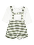 Set camicia e salopette per neonato La Stupenderia multicolore con motivo a quadri 1TBCT15 Y07B01 LA STUPENDERIA 