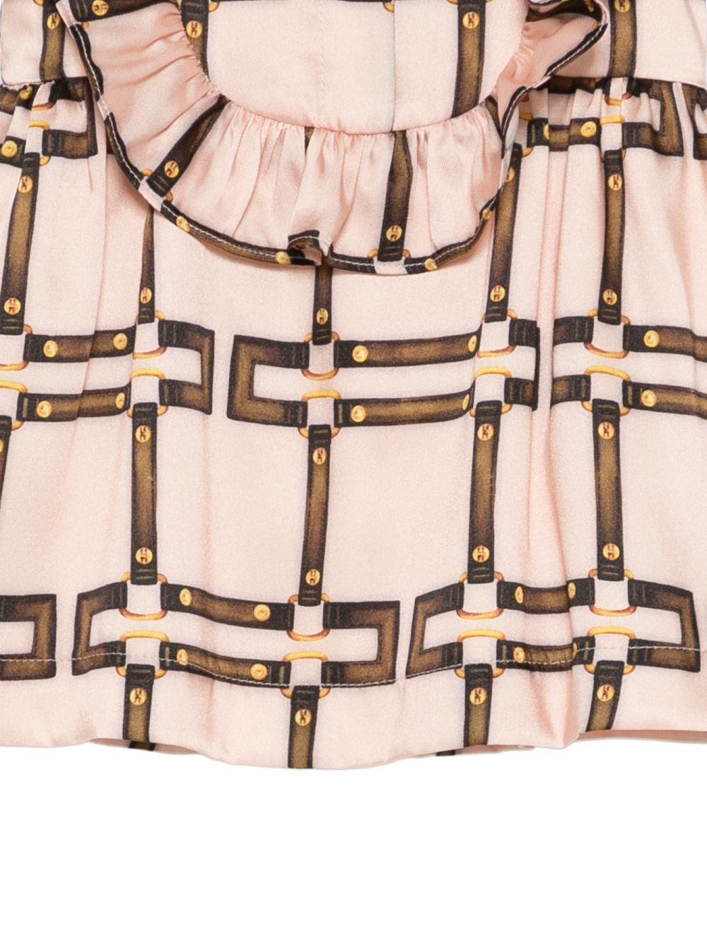 Abito per neonata Elisabetta Franchi La Mia Bambina rosa arricciato con stampa EGAB2300TVE02 C053 ElISABETTA FRANCHI KIDS 