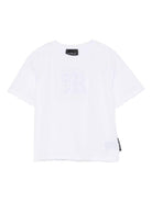 T-shirt per bambino John Richmond Junior bianco con logo in rilievo RBA25008TS WHITE JOHN RICHMOND JUNIOR 
