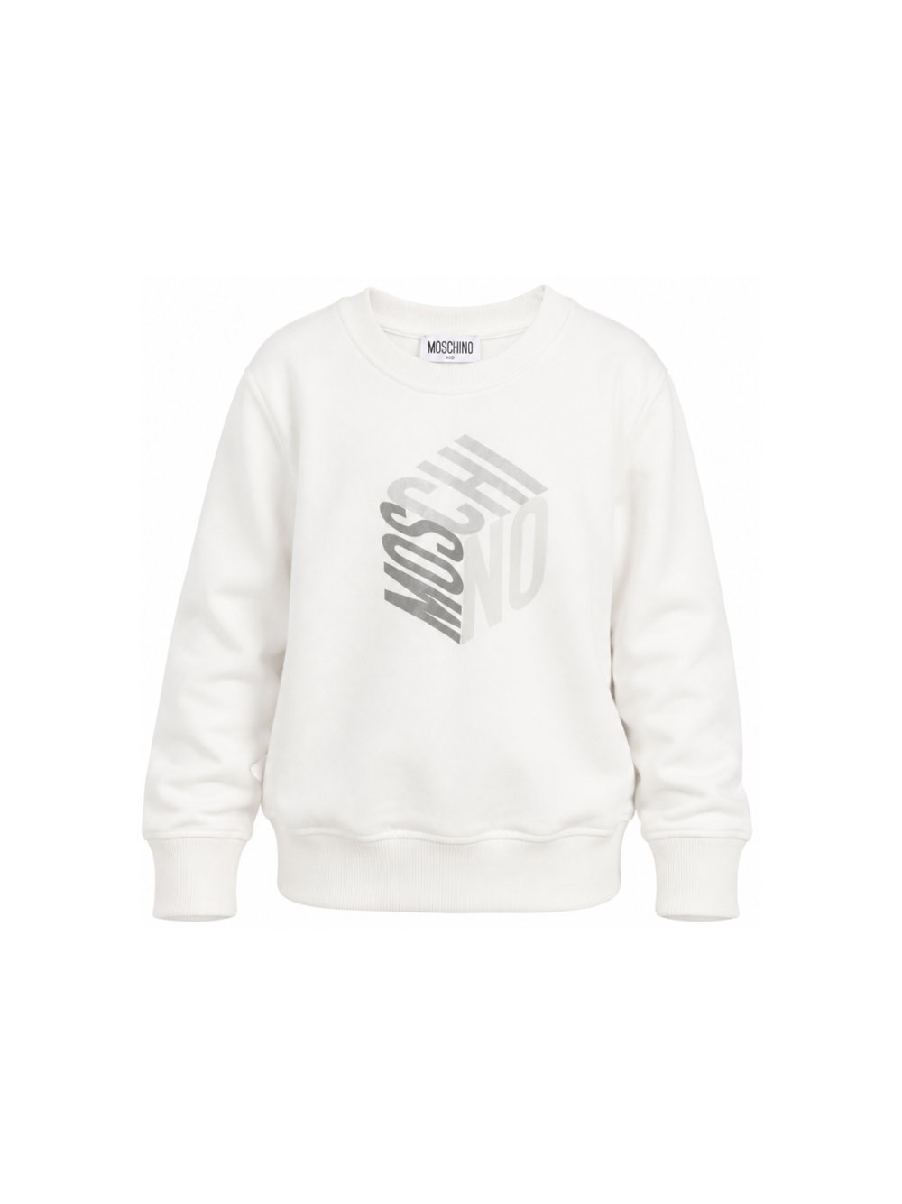 Felpa per bambino Moschino Kids bianca con stampa grafica HUF0A2LCA92 10063 MOSCHINO KIDS 