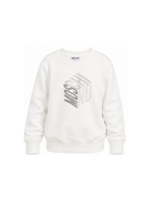 Felpa per bambino Moschino Kids bianca con stampa grafica HUF0A2LCA92 10063 MOSCHINO KIDS 