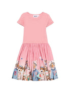 Vestito per bambina Molo Kids rosa con stampa grafica animali 2W26E105 5802 MOLO KIDS 