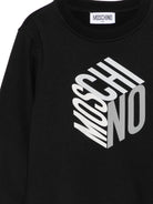 Felpa per bambino Moschino Kids nera con stampa grafica HUF0A2LCA92 60100 MOSCHINO KIDS 