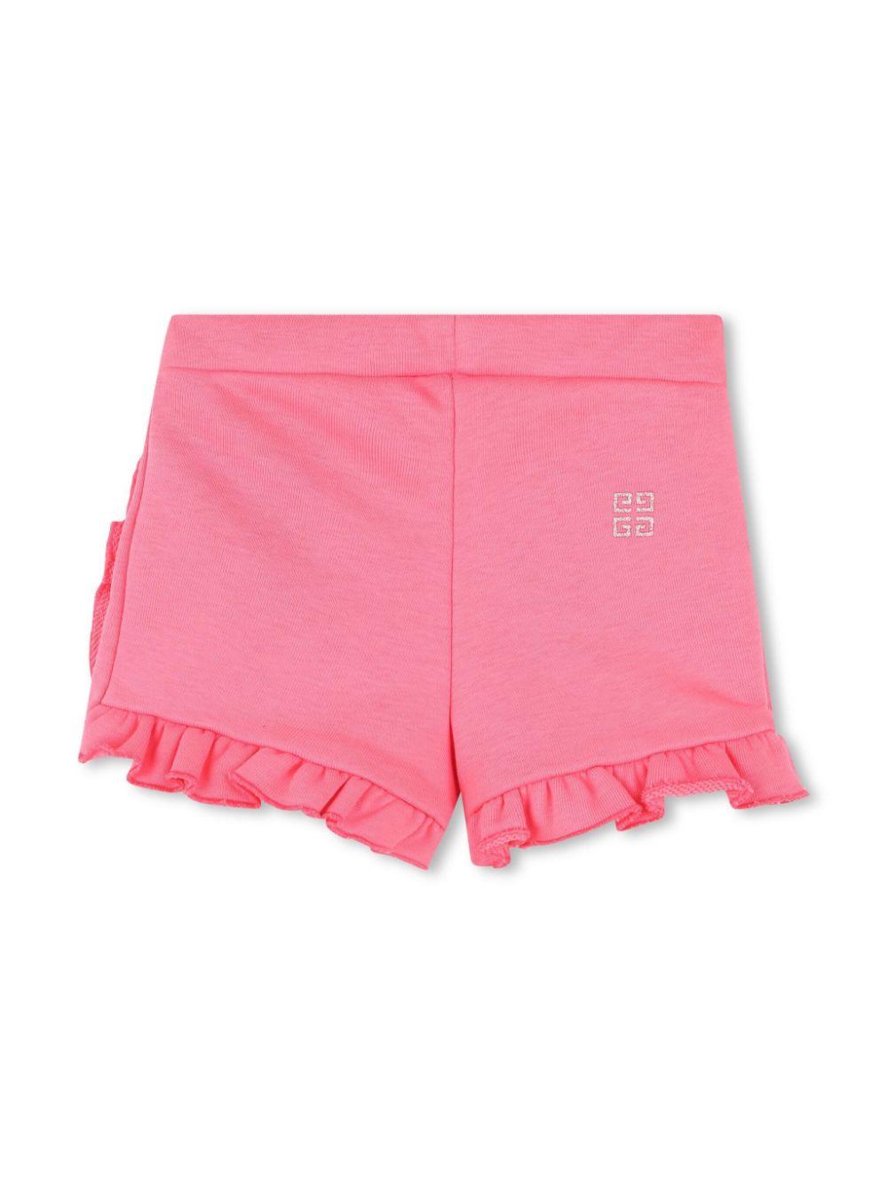 Shorts per neonata Givenchy Kids rosa con ruches con design a più strati H30660 488 GIVENCHY KIDS 