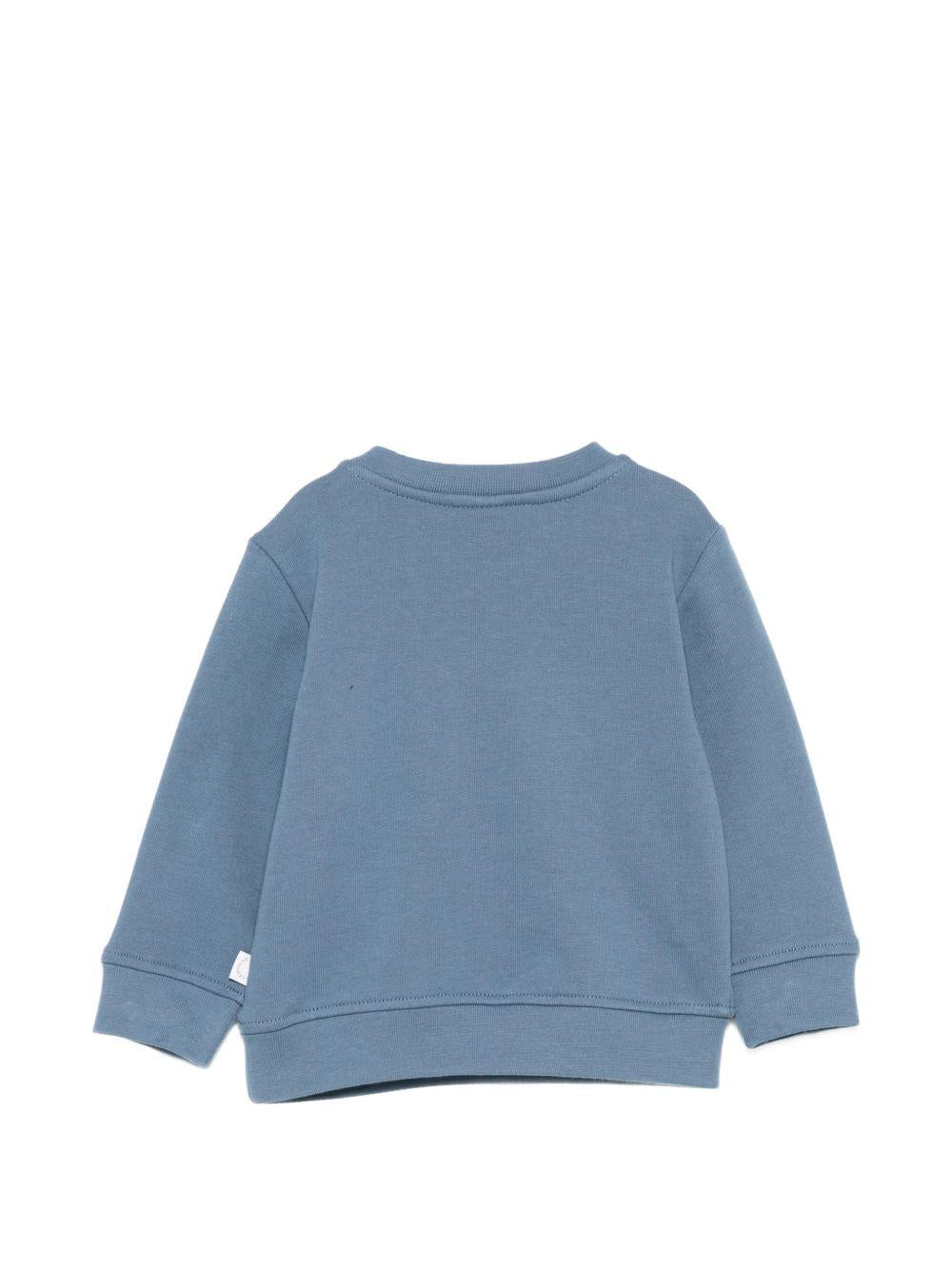 Felpa per neonato Stella McCartney Kids blu con stampa grafica balene TY4570 Z3409 61B STELLA McCARTNEY KIDS 