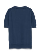 Polo in cotone per bambino Paolo Pecora Kids blu con orlo a coste PP3982 AZZ PAOLO PECORA KIDS 