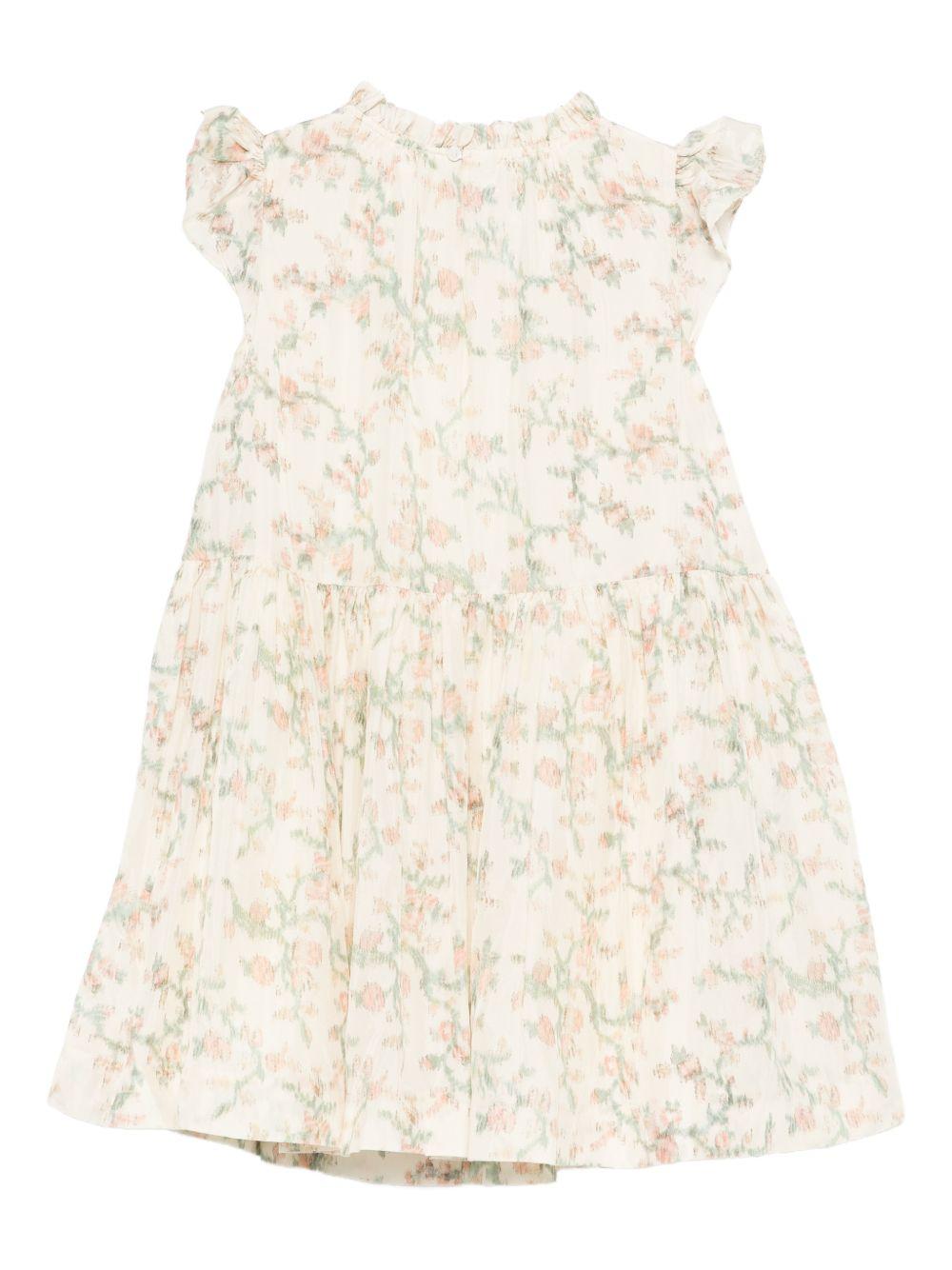 Abito per bambina Bonpoint bianco con stampa floreale all-over S06GDRW00018 547B BONPOINT KIDS 