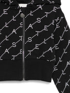 Felpa per bambina Stella McCartney Kids nera con stampa logo all-over TY4B50 Z3477 930BC STELLA McCARTNEY KIDS 