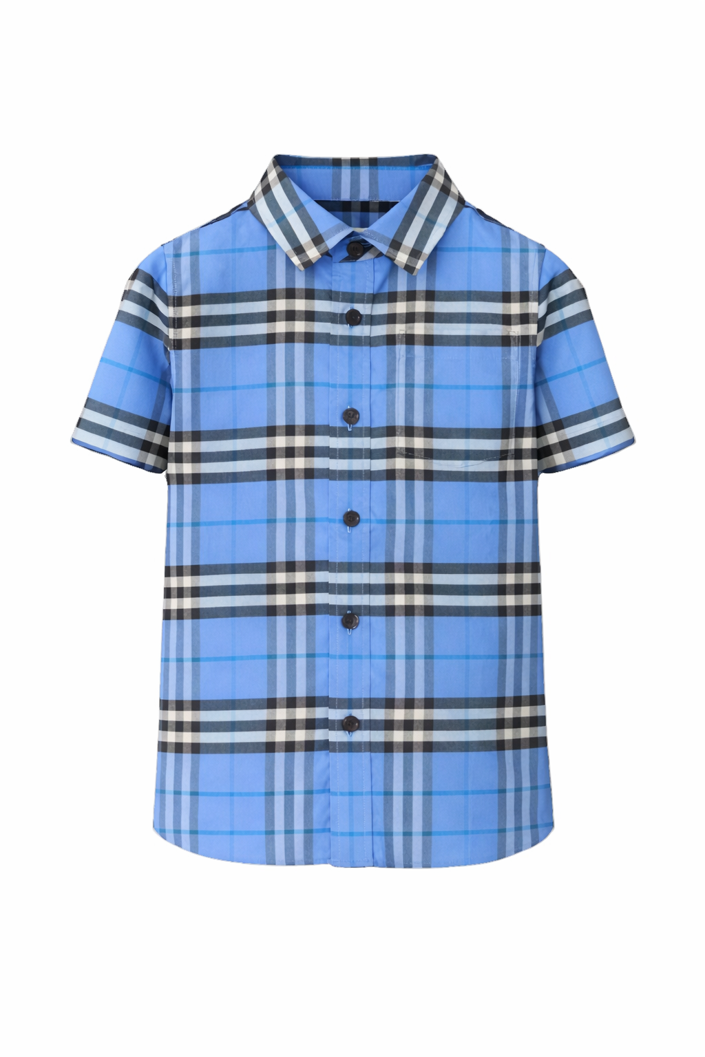 Camicia per bambino Burberry Kids azzurra con motivo a quadri 8117926 C4258 BURBERRY KIDS 