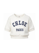 T-shirt girocollo per bambina Chloé Kids bianca con applicazione logo C20844 117 CHLOE' KIDS 