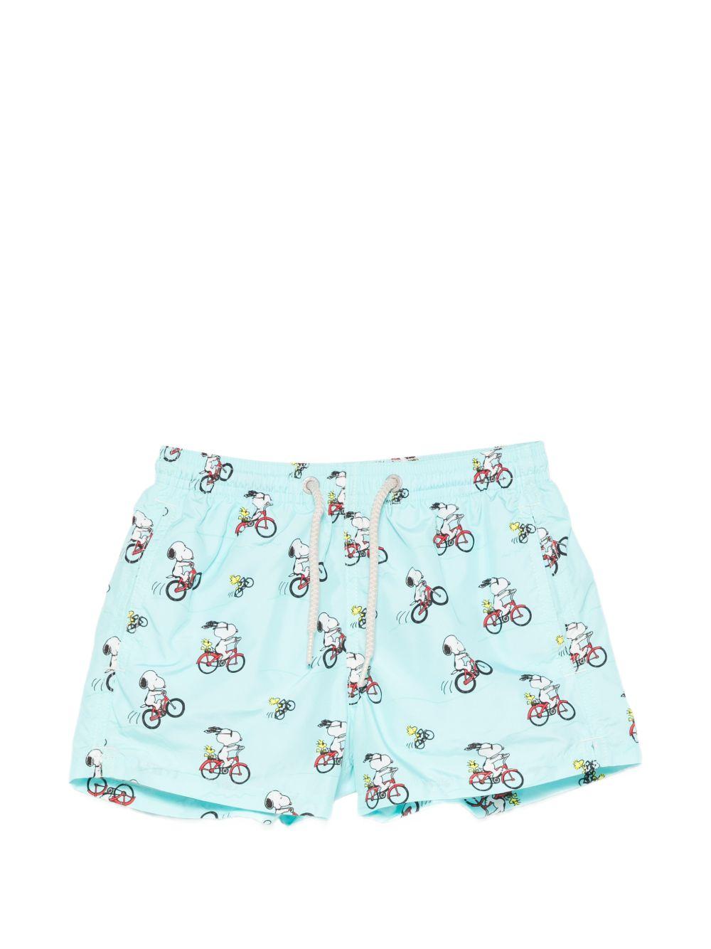Costume per bambino MC2 Saint Barth Kids x Peanuts azzurro con stampa Snoopy all-over JEA0004 02649L MC2 ST. BARTH KIDS 