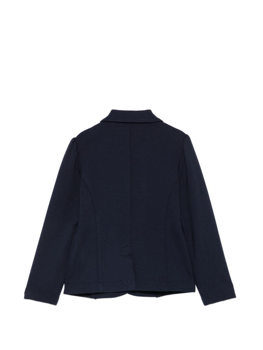 Giacca per bambina Monnalisa Kids blu con logo ricamato sul petto 18HGIA 8225 056S MONNALISA KIDS 
