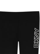 Leggings per bambina Dkny Kids neri con stampa logo D62365 09B DKNY 