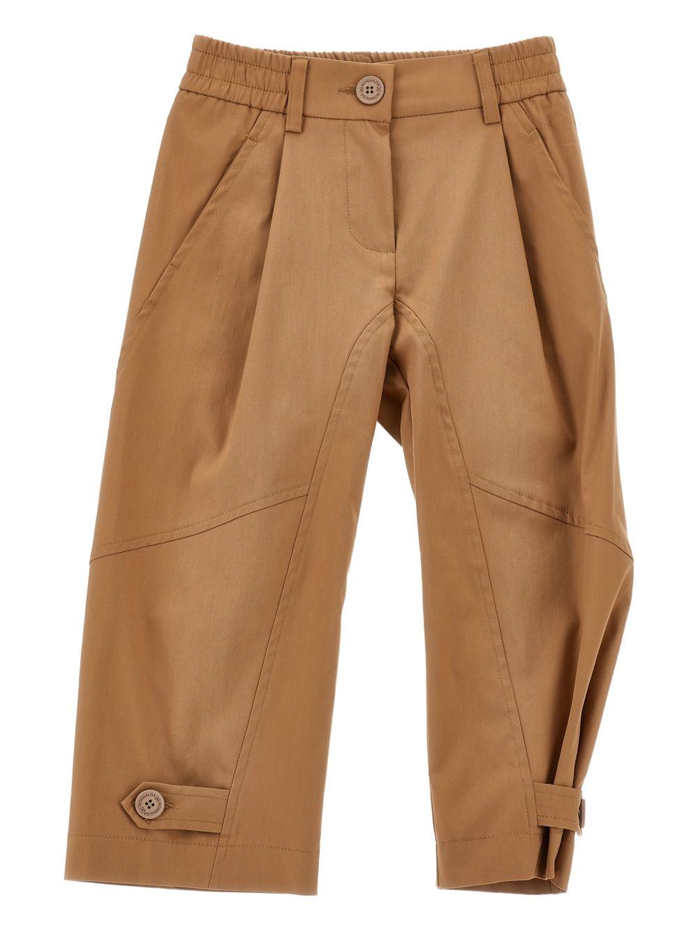 Pantaloni per bambina Monnalisa marroni con vita elasticizzata 17G402 7301 0005 MONNALISA 