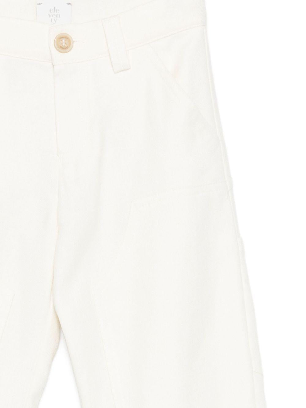 Pantaloni per bambino Eleventy Kids bianchi con tasche applicate EX6P50 I0233 101 ELEVENTY KIDS 