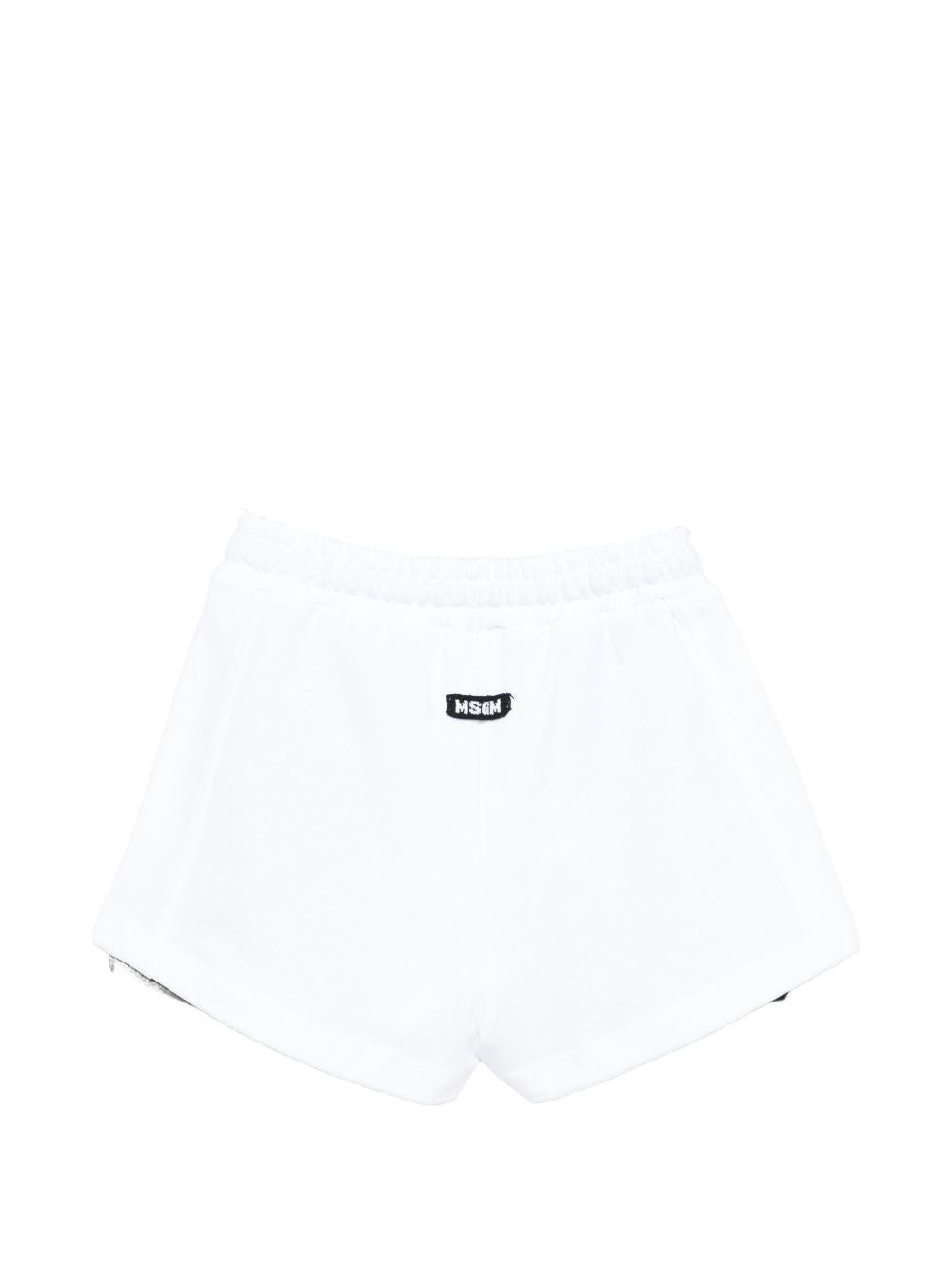 Shorts per bambina MSGM Kids bianchi con dettagli a contrasto S6MSJGSH078 001 MSGM KIDS 