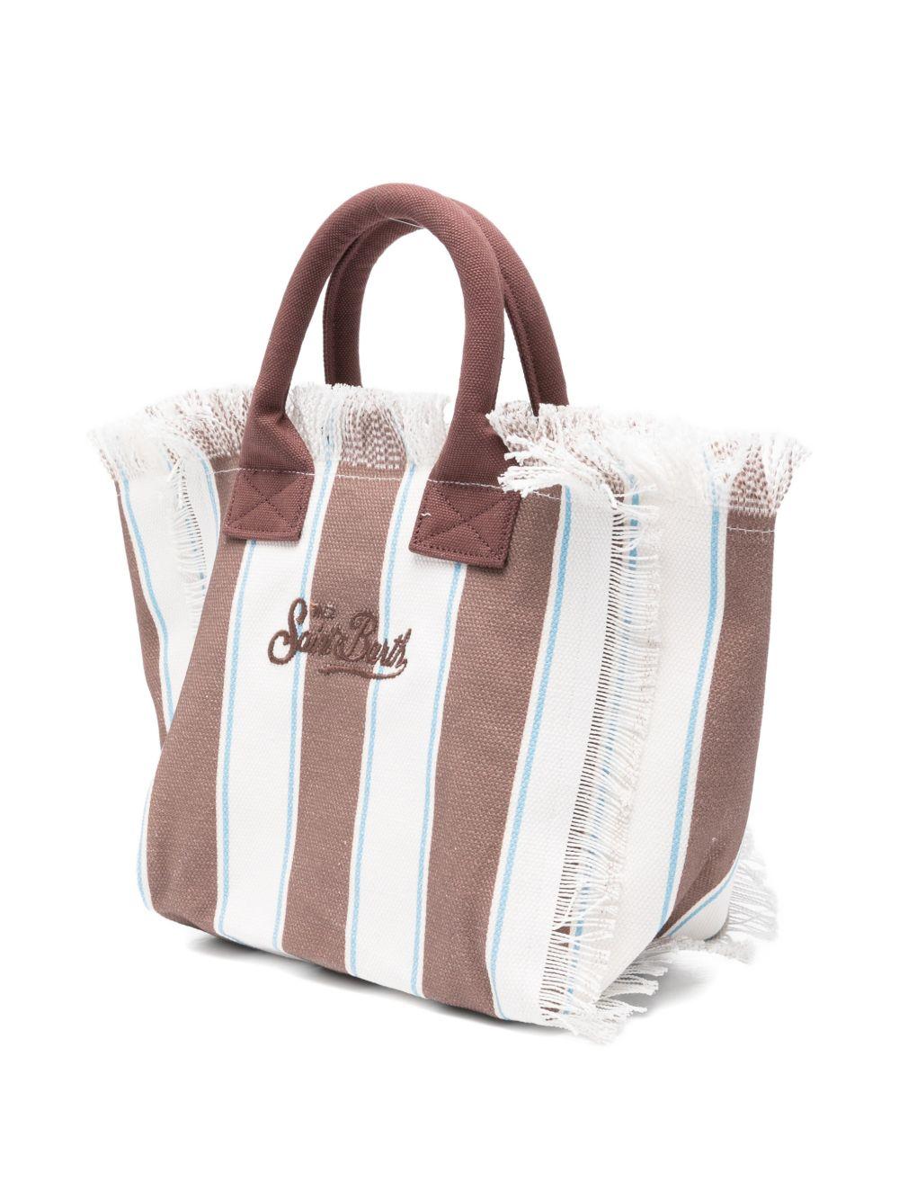 Borsa Colette MC2 Saint Barth bianca e marrone con motivo a righe COL0001 02597L MC2 ST. BARTH KIDS 