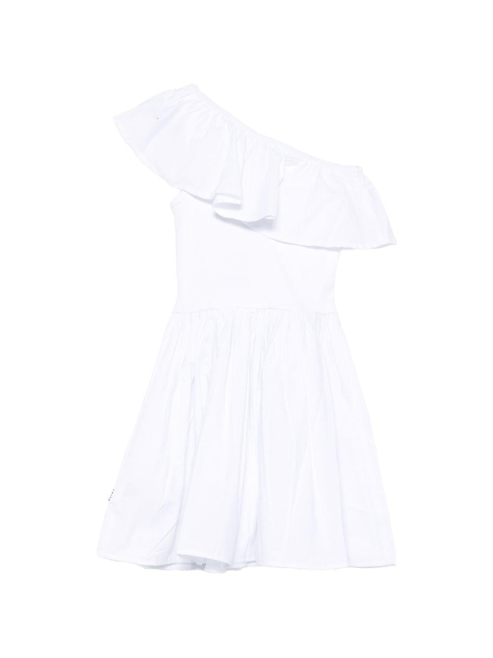 Abito monospalla per bambina Molo bianco a trapezio 2S26E104 5636 MOLO KIDS 