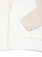 Cardigan per neonato Burberry Kids Ginny Moss bianco con maniche lunghe a contrasto 8100094 A1452 BURBERRY KIDS 