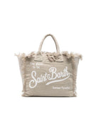 Borsa tote Vanity MC2 Saint Barth beige con stampa logo VANI022 01139L MC2 ST. BARTH KIDS 