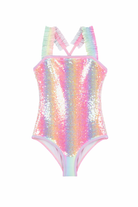 Costume da bagno per bambina Billieblush rosa con paillettes U22200 Z41 BILLIEBLUSH 