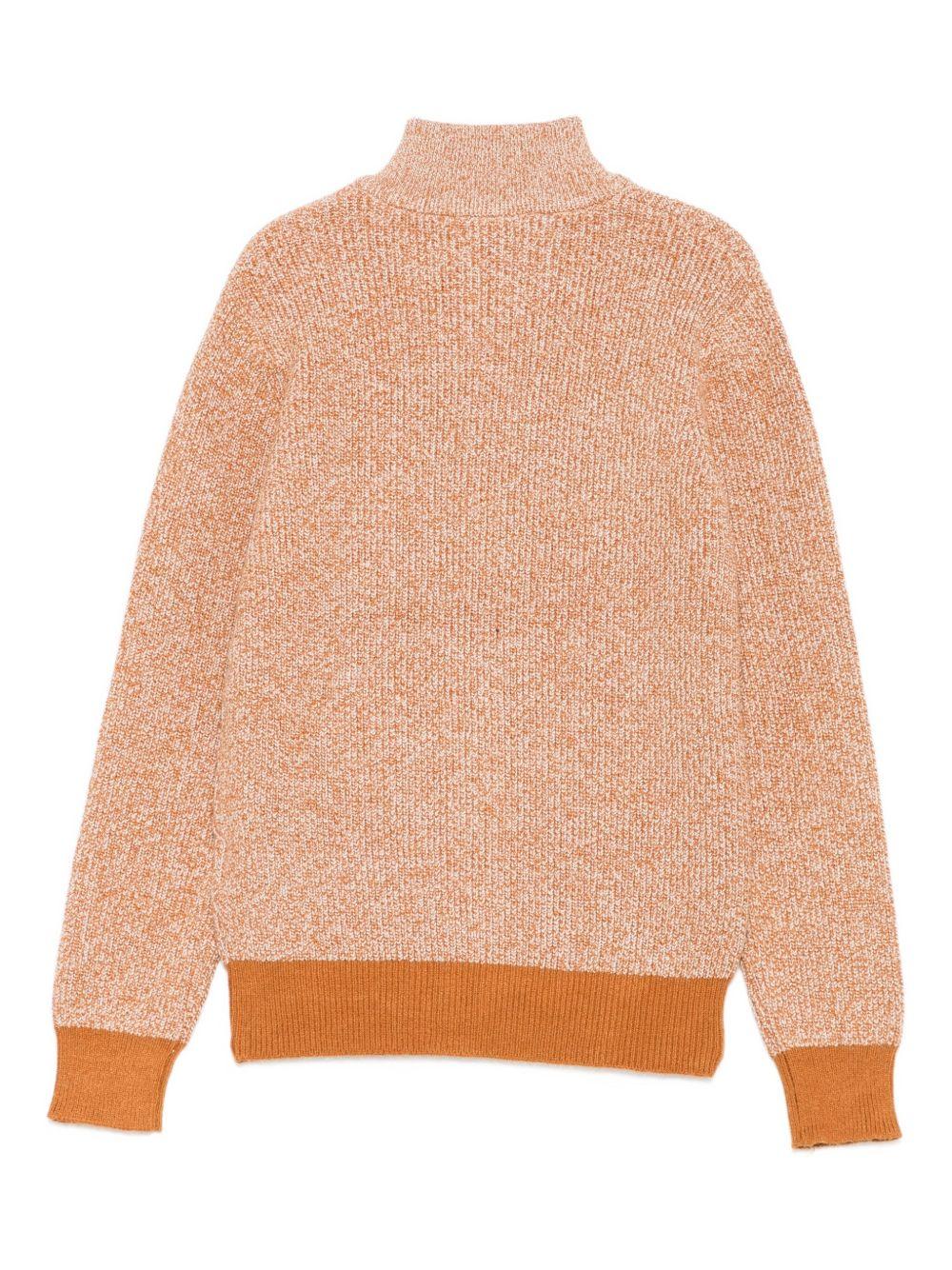 Cardigan per bambino TRUSSARDI JUNIOR arancione con collo alto e cerniera TBA25018CD R.PECAN TRUSSARDI JUNIOR 