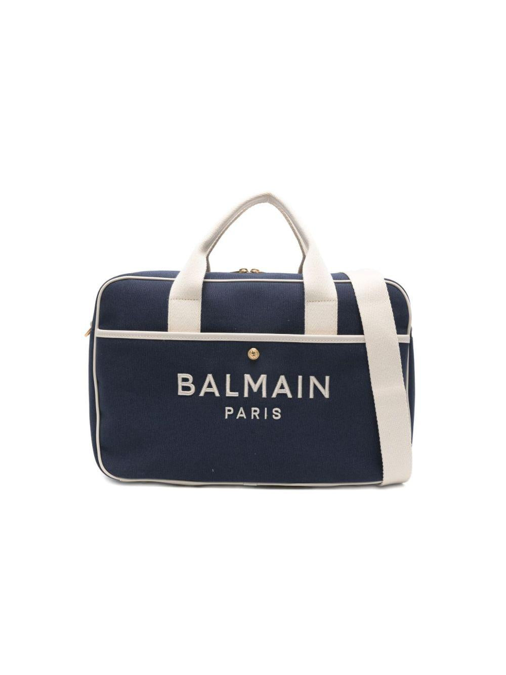 Borsa fasciatoio per neonati Balmain Kids blu con finiture a contrasto BY0608 Z3829 649AV BALMAIN KIDS 