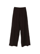 Pantaloni palazzo arricciati Alysi marrone cioccolato a gamba larga 116158 P607 CHOCO ALYSI 