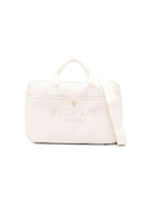 Borsa fasciatoio per neonati Balmain Kids bianca con logo ricamato BY0608 Z3829 102 BALMAIN KIDS 