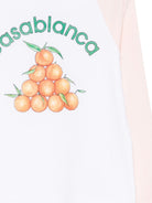 T-shirt per bambina Casablanca Kids bianca e rosa con stampa grafica KPF26JTS09901 PINK WHITE CASABLANCA KIDS 