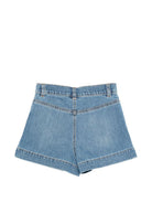 Shorts per bambina Elisabetta Franchi La Mia Bambina in denim con logo EFBE0760DF011 4039 ElISABETTA FRANCHI KIDS 