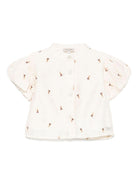 Camicia per neonata Donsje Ezrah beige con ricamo all-over 4095402NB 00003 DONSJE 