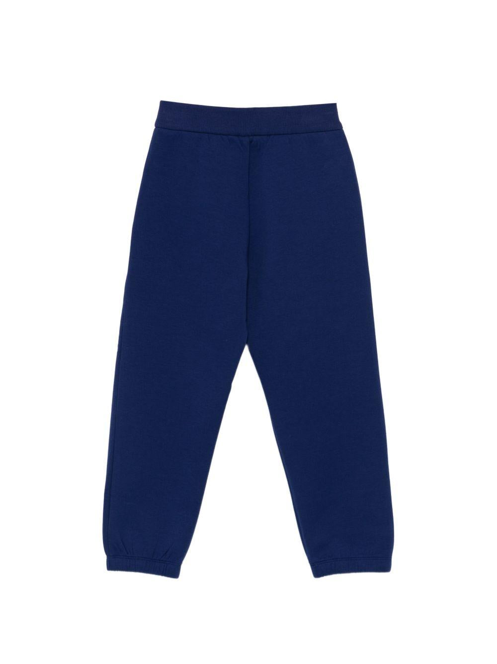 Pantaloni per bambino Emporio Armani Kids blu con logo sul davanti EB001021 AF10126 UB105 EMPORIO ARMANI KIDS 