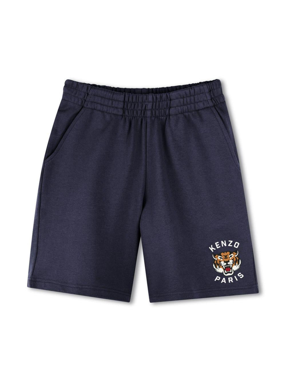 Shorts sportivi per bambino Kenzo Kids Festive blu con logo sul retro K61122 848 KENZO KIDS 