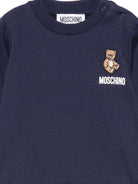 Felpa per neonati Moschino Kids blu con ricamo Teddy Bear MUF06OLCA40 40016 MOSCHINO KIDS 