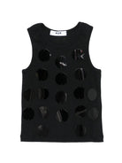 Canotta per bambina MSGM Kids nera con applicazioni S6MSJGTA100 110 MSGM KIDS 