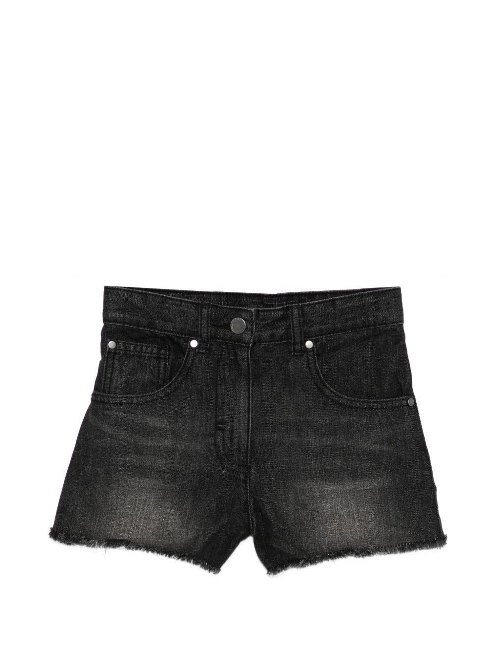 Shorts per bambina Stella McCartney Kids nero con bordi sfrangiati TY6D69 Z3543 930 STELLA McCARTNEY KIDS 